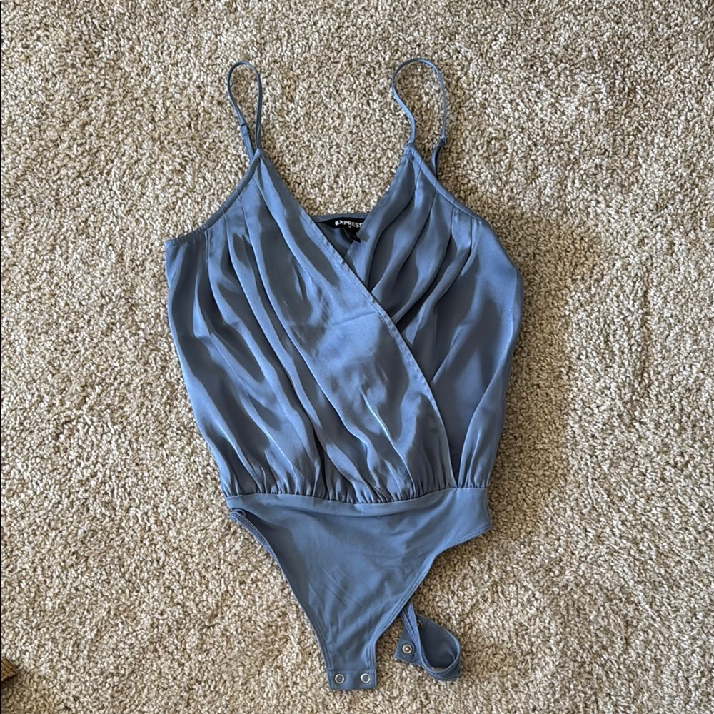 Blue Satin Bodysuit